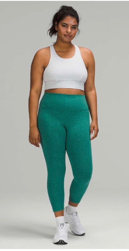 Lululemon Wunder Train High-Rise Crop 23” Inseam Crunch Teal Lagoon Sz 6 Brand New