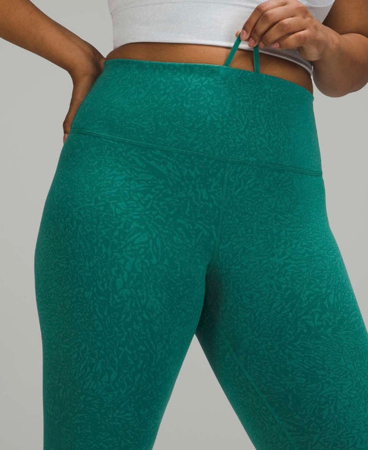 Lululemon Wunder Train High-Rise Crop 23” Inseam Crunch Teal Lagoon Sz 6 Brand New