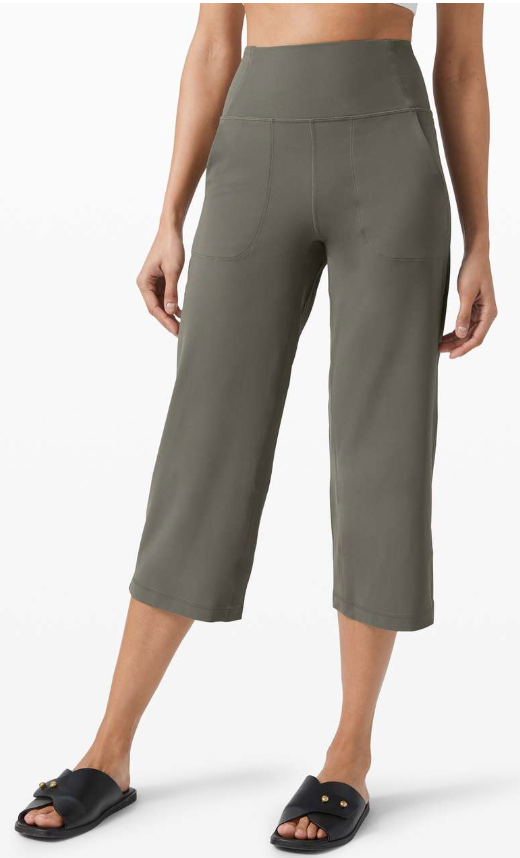 Lululemon Align Wide Legged Super High Rise Crop 23” Inseam Grey Sage Sz 6 Brand New Without Tag