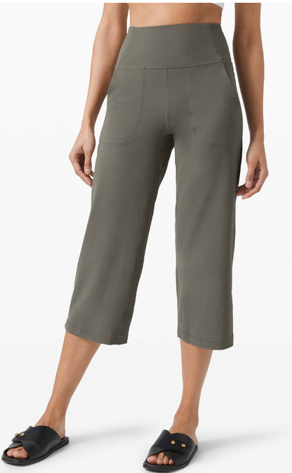 Lululemon Align Wide Legged Super High Rise Crop 23” Inseam Grey Sage Sz 6 Brand New Without Tag