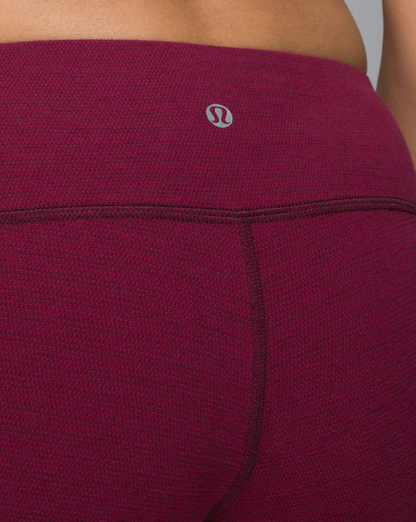 Lululemon Wunder Under Pant 31" Inseam Pique Rust Berry Bumble Berry Sz 6