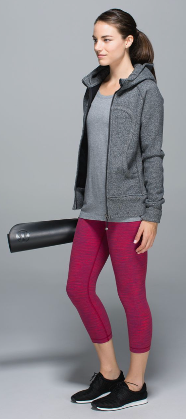 Lululemon Wunder Under Crop II 21.5" Inseam Diamond Jacquard Space Dye Bumble Berry Flaming Tomato Sz 6 Brand New