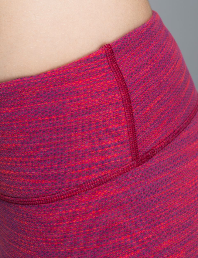 Lululemon Wunder Under Crop II 21.5" Inseam Diamond Jacquard Space Dye Bumble Berry Flaming Tomato Sz 6 Brand New
