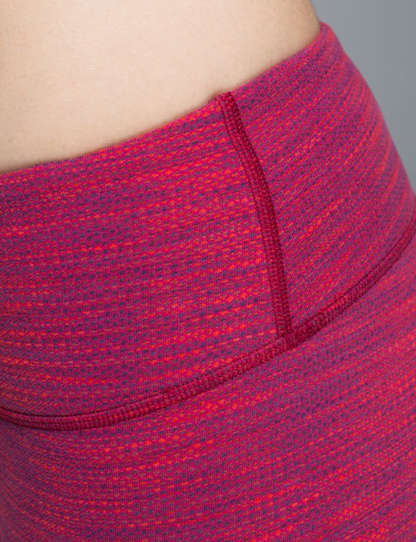Lululemon Wunder Under Crop II 21.5" Inseam Diamond Jacquard Space Dye Bumble Berry Flaming Tomato Sz 6 Brand New