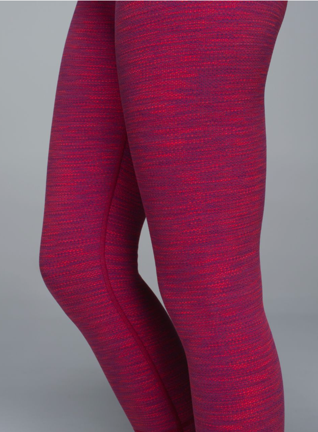Lululemon Wunder Under Crop II 21.5" Inseam Diamond Jacquard Space Dye Bumble Berry Flaming Tomato Sz 6 Brand New