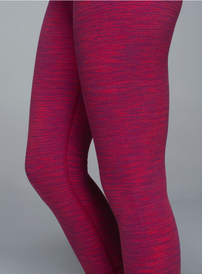 Lululemon Wunder Under Crop II 21.5" Inseam Diamond Jacquard Space Dye Bumble Berry Flaming Tomato Sz 6 Brand New