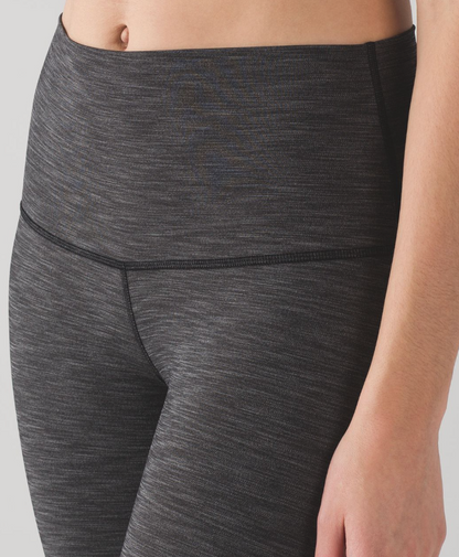 Lululemon Wunder Under Crop (Hi-Rise) 21" Inseam Crop Heathered Black Sz 6 Brand New