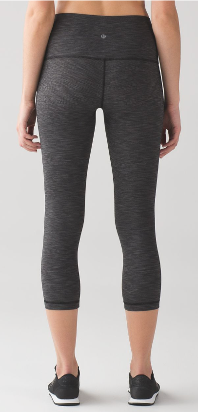 Lululemon Wunder Under Crop (Hi-Rise) 21" Inseam Crop Heathered Black Sz 6 Brand New