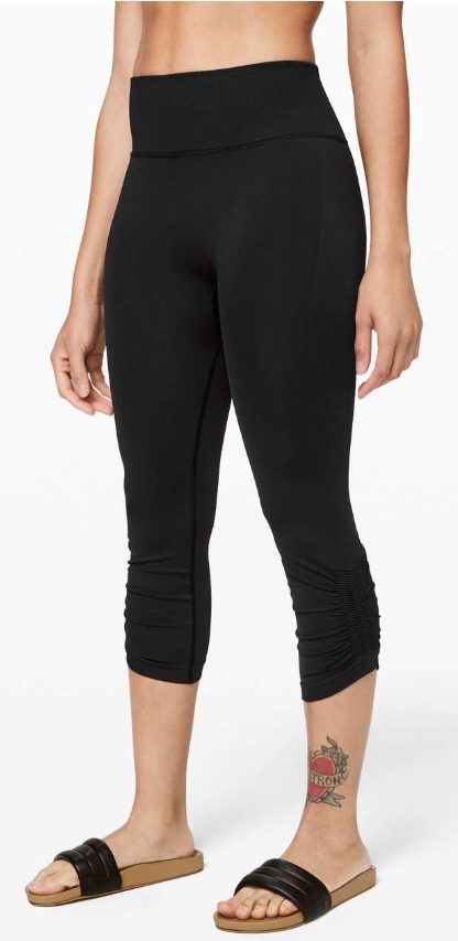 Lululemon Ebb To Street Crop 21" Inseam Black Sz 6