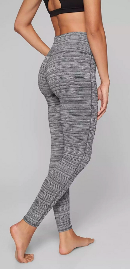 Tights Athleta High Rise 26" Inseam Jacquard Chaturanga Tight, Black/White Sz S Brand New