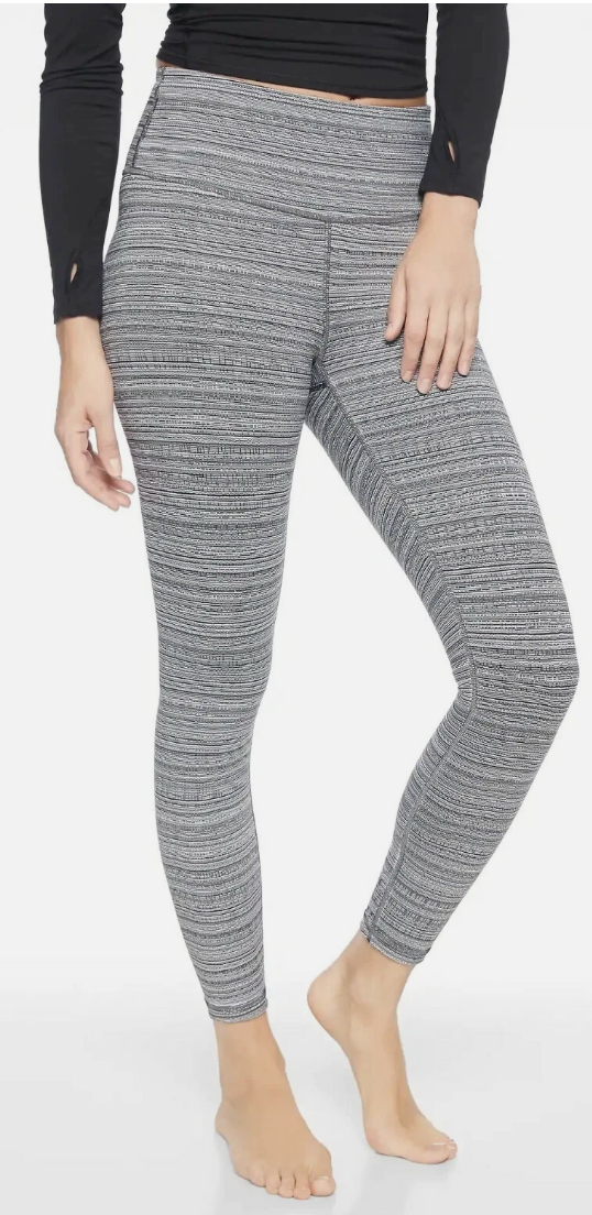 Tights Athleta High Rise 26" Inseam Jacquard Chaturanga Tight, Black/White Sz S Brand New
