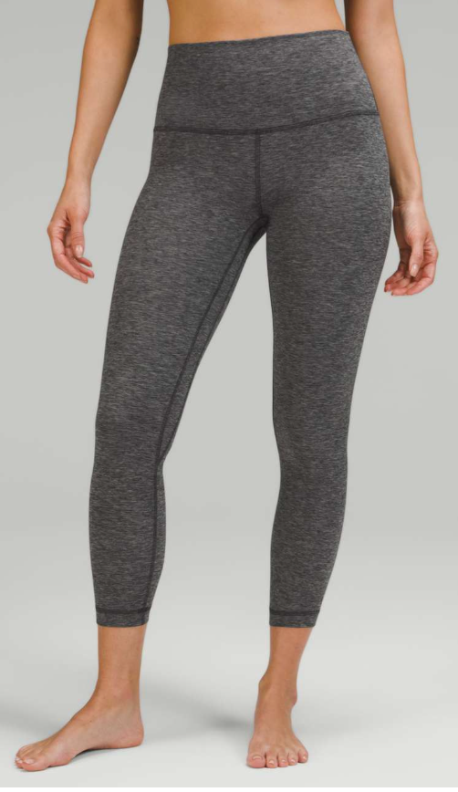 Lululemon Wunder Under Crop (Hi-Rise) 21" Inseam Crop Heathered Black Sz 6 Brand New