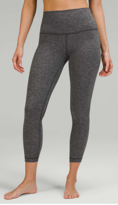 Lululemon Wunder Under Crop (Hi-Rise) 21" Inseam Crop Heathered Black Sz 6 Brand New