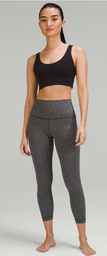 Lululemon Wunder Under Crop (Hi-Rise) 21" Inseam Crop Heathered Black Sz 6 Brand New