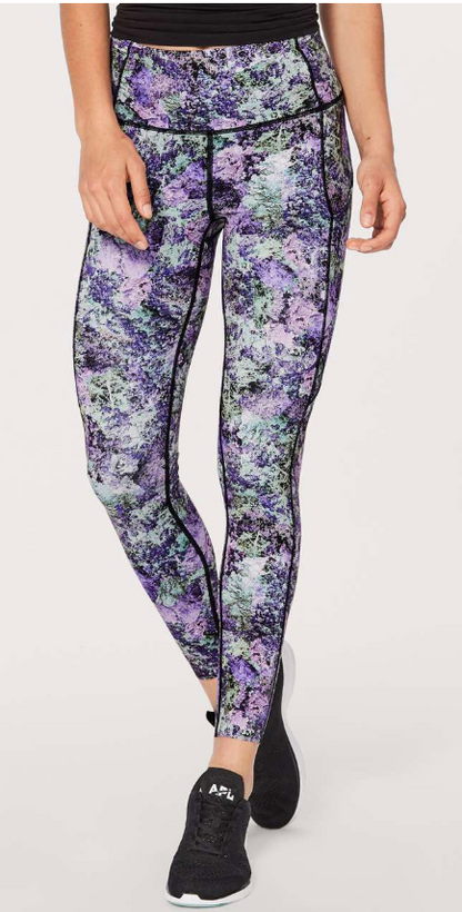 Lululemon Fast & Free 7/8 Tight II Nulux 25" Inseam Vivid Vision Multi Black Sz 6 Brand New