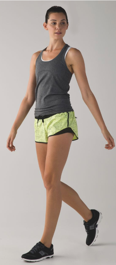 Lululemon Hotty Hot 2.5" Inseam Short Dottie Dash Clarity Yellow Black Sz 6