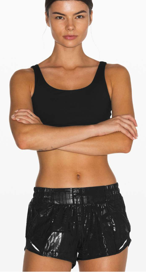 Lululemon Hotty Hot Short II 2.5" Inseam Manifesto 20YR Manifesto Foil Black Black Sz 6 Brand New