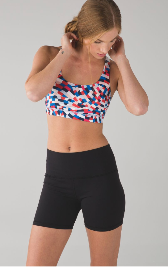 Lululemon Energy Bra Capoeira Multi/Seal Grey Sz 6