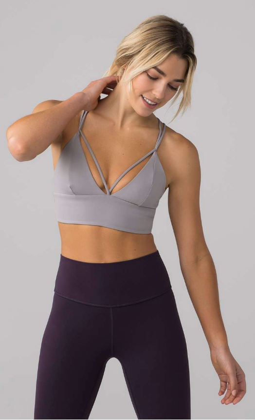 Lululemon Pushing Limits Bra Dark Chrome Sz 6 Brand New