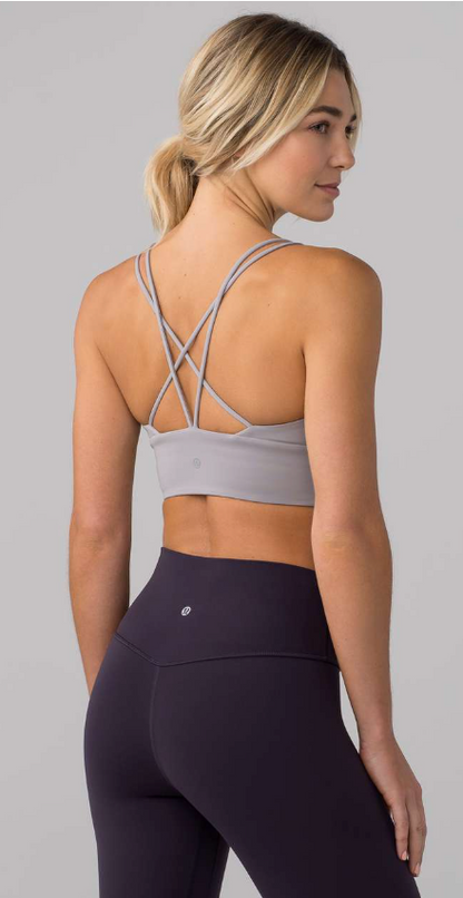 Lululemon Pushing Limits Bra Dark Chrome Sz 6 Brand New