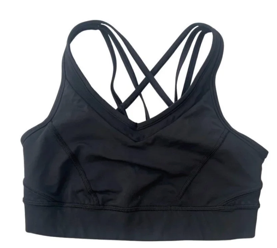 Lululemon Energy Spots Detail Sports Bra Black Black Dots Size 6