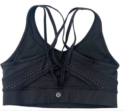 Lululemon Energy Spots Detail Sports Bra Black Black Dots Size 6