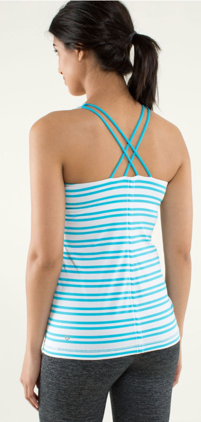 Lululemon Free To Be Tank Twin Stripe Spry Blue Sz 6