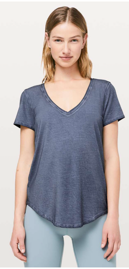 Lululemon Love Tee Fade Washed Moon Blue Sz 6
