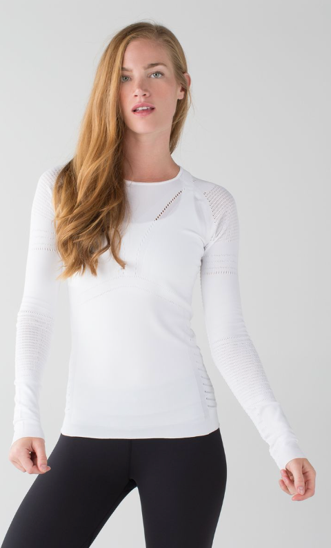 Lululemon Light Speed Long Sleeve White Sz 6