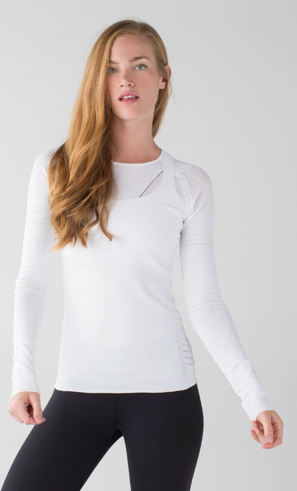 Lululemon Light Speed Long Sleeve White Sz 6