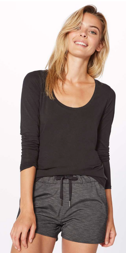 Lululemon Another Round Long Sleeve Black Sz 6