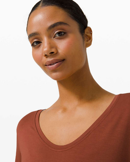 Lululemon Up for Down Time Long Sleeve Dark Terracotta Sz 6 Brand New
