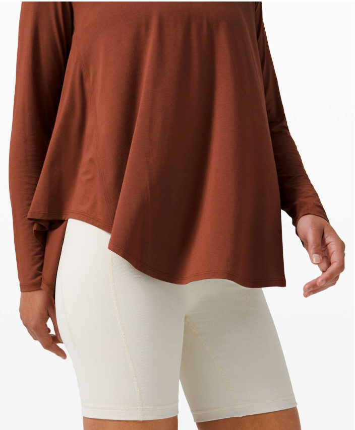 Lululemon Up for Down Time Long Sleeve Dark Terracotta Sz 6 Brand New