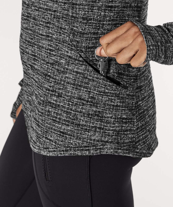 Lululemon Extra Mile Long Sleeve Running Ringspun Denim Black White 6 Brand New