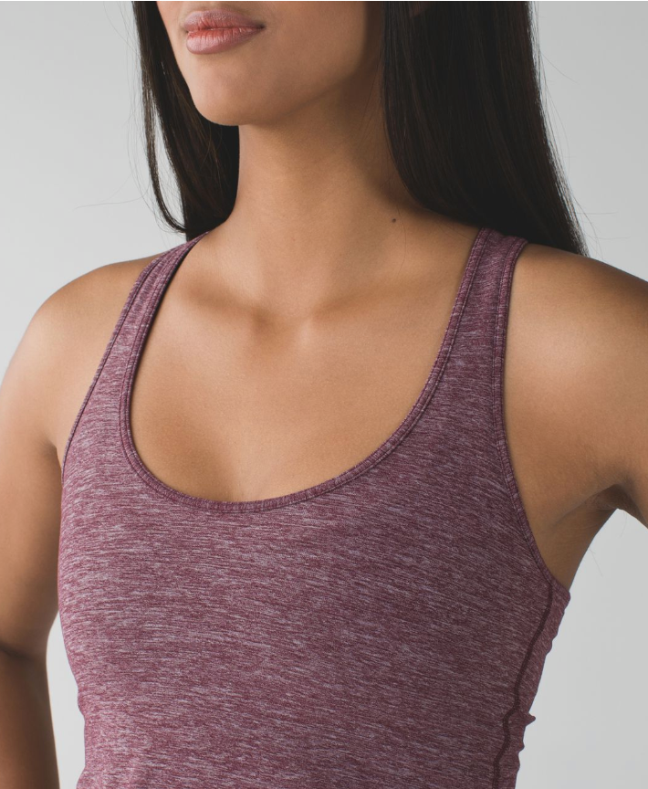 Lululemon Cool Racerback Heathered Bordeaux Drama SZ 8 Brand New