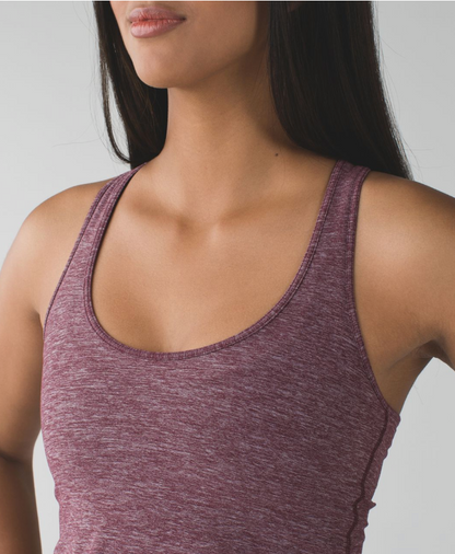 Lululemon Cool Racerback Heathered Bordeaux Drama SZ 8 Brand New