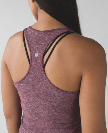 Lululemon Cool Racerback Heathered Bordeaux Drama SZ 8 Brand New