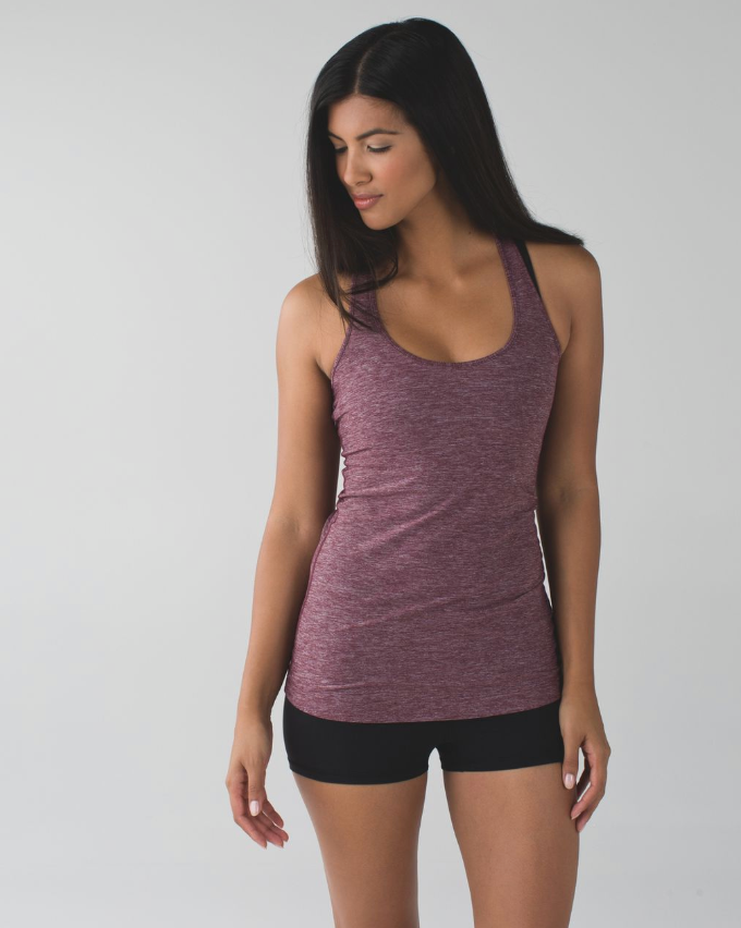 Lululemon Cool Racerback Heathered Bordeaux Drama SZ 8 Brand New