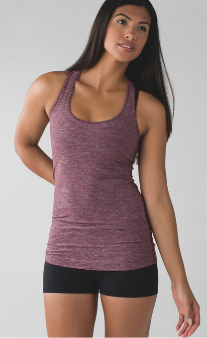 Lululemon Cool Racerback Heathered Bordeaux Drama SZ 8 Brand New