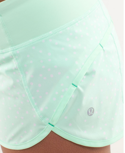Lululemon Run Speed Short 2.5" Inseam Petit Dot Fresh Teal/Fresh Teal Sz 8 Brand New