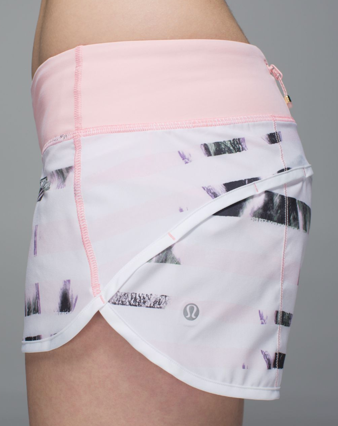 Lululemon Run: Speed Short *4-way Stretch Sunset Stripe Blush Quartz Multi/Blush Quartz/White Sz 8 Brand New