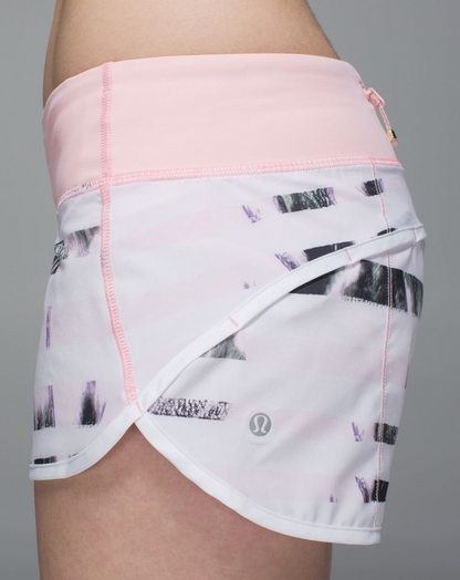 Lululemon Run: Speed Short *4-way Stretch Sunset Stripe Blush Quartz Multi/Blush Quartz/White Sz 8 Brand New