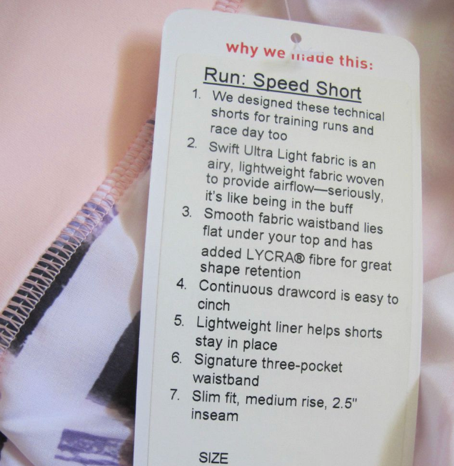 Lululemon Run: Speed Short *4-way Stretch Sunset Stripe Blush Quartz Multi/Blush Quartz/White Sz 8 Brand New