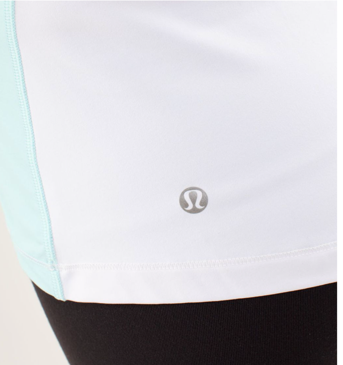 Lululemon Make It Count Tank White/Aquamarine Sz 8 Brand New