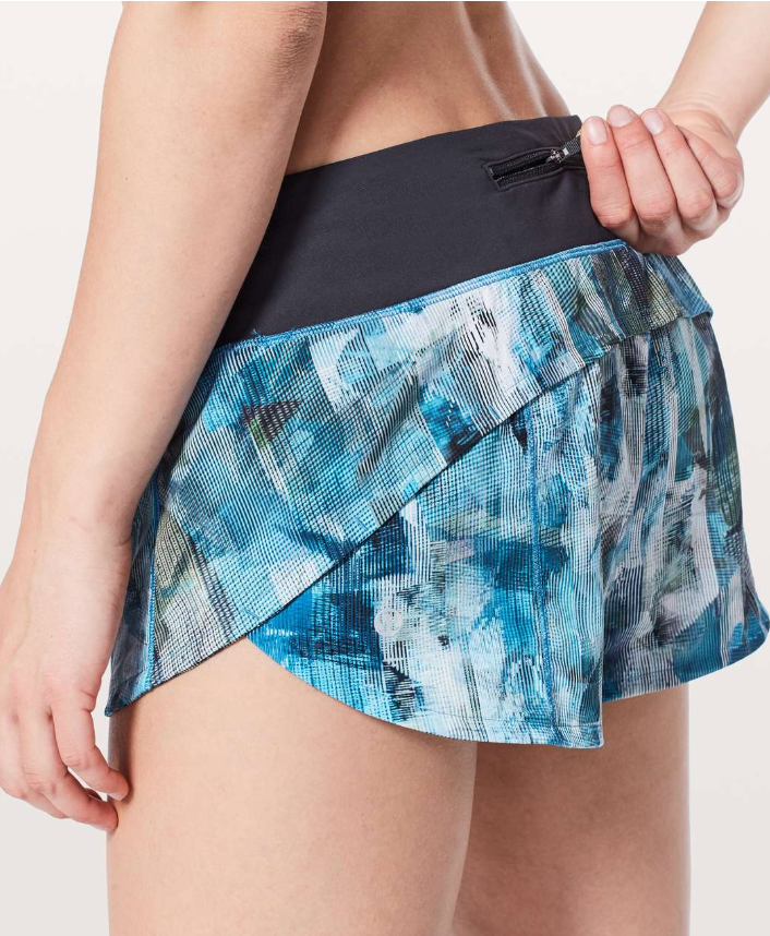 Lululemon Speed Up Short 2.5" Inseam Sun Dazed Multi Blue/Super Dark Sz 8