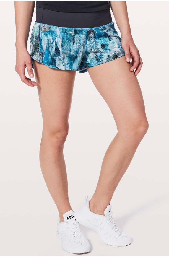 Lululemon Speed Up Short 2.5" Inseam Sun Dazed Multi Blue/Super Dark Sz 8