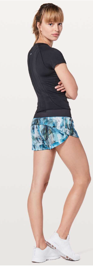 Lululemon Speed Up Short 2.5" Inseam Sun Dazed Multi Blue/Super Dark Sz 8