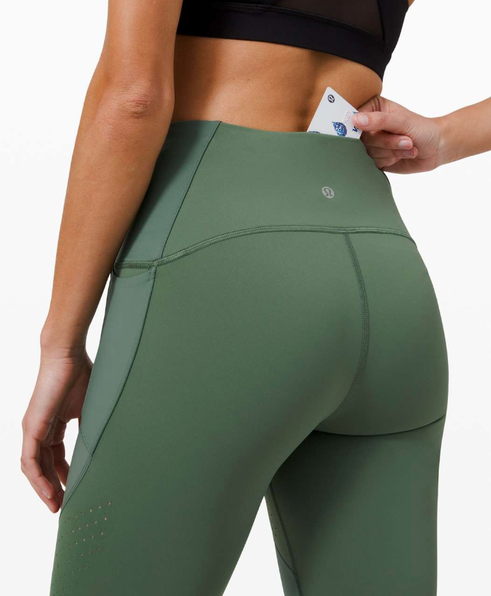 Lululemon Uncovered Strength High-Rise Crop 23" Inseam Algae Green Sz 4