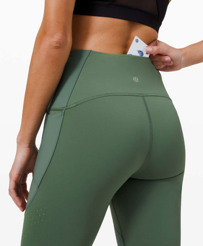 Lululemon Uncovered Strength High-Rise Crop 23" Inseam Algae Green Sz 4