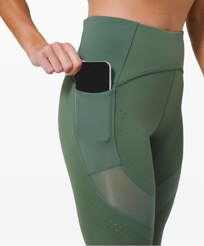 Lululemon Uncovered Strength High-Rise Crop 23" Inseam Algae Green Sz 4